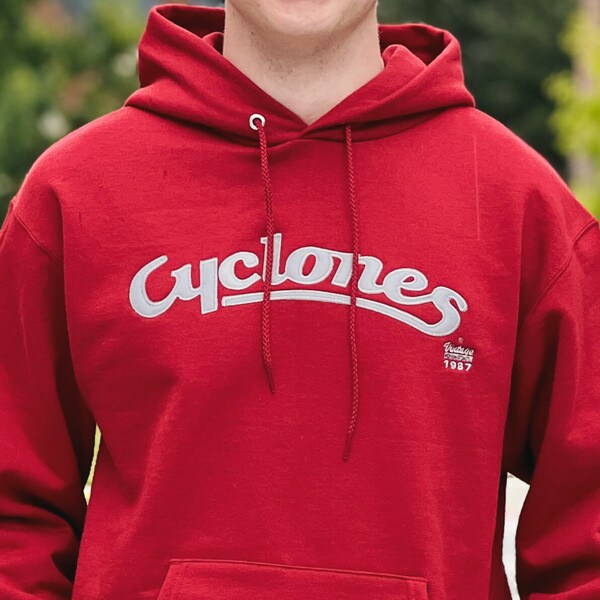 Champion® Cyclones Script Cardinal Hoodie